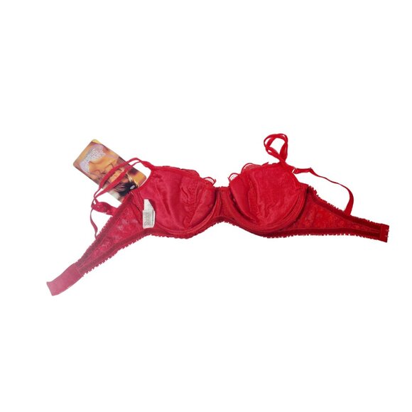Shirley of Hollywood Red Lace & sequin Bra – Size 34C (NWT) ❤️ - Picture 4 of 6